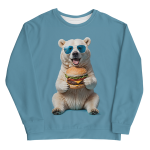 Polar Bear and Burger All-Over Print Unisex Sweatshirt