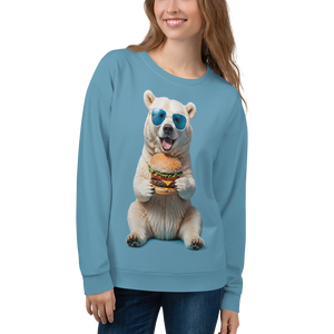 Polar Bear and Burger All-Over Print Unisex Sweatshirt