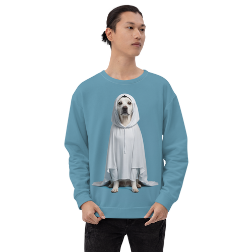 Dog in Ghost Costume All-Over Print Unisex Sweatshirt