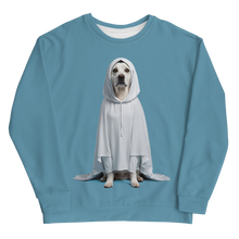 Dog in Ghost Costume All-Over Print Unisex Sweatshirt