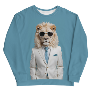 Funky White Lion All-Over Print Unisex Sweatshirt