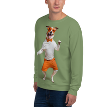 Funny Dancing Dog Green Unisex Sweatshirt