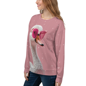 Cute Pink Swan Unisex Sweatshirt