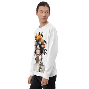 Beauty Lady with Orange Fruits All-Over Print Unisex Sweatshirt