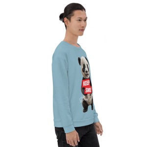 Keep Smile Blue Panda Unisex Sweatshirt