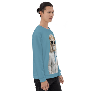 Funky White Lion All-Over Print Unisex Sweatshirt