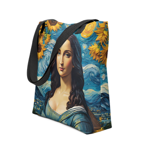 Monalisa Painting in Van Gogh Style Tote Bag