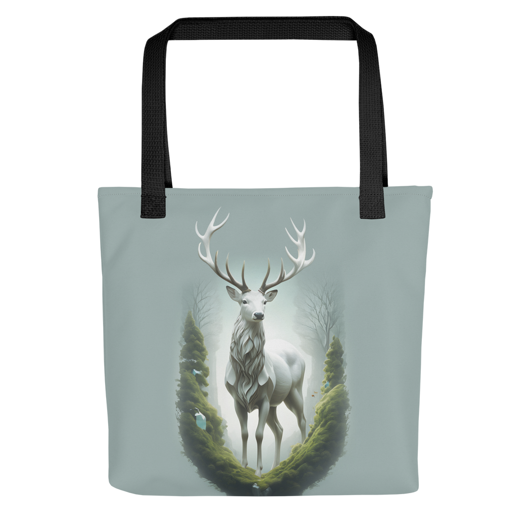 Green White Deer Tote Bag