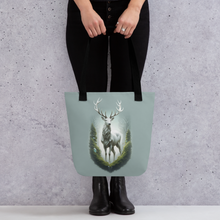 Green White Deer Tote Bag