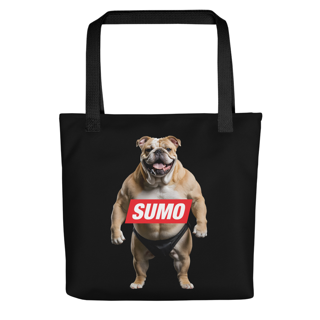 Sumo Bulldog Black Tote Bag