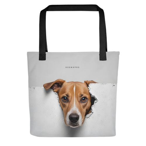 Funny Sad Dog Peep Tote Bag