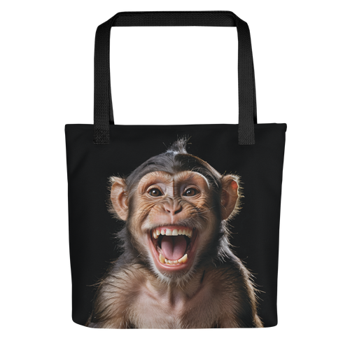 Happy Monkey Black Tote Bag