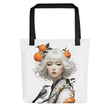 Oriental Lady with Orange and Bird Tote Bag