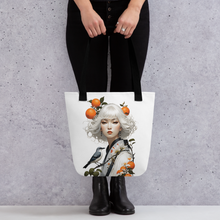 Oriental Lady with Orange and Bird Tote Bag