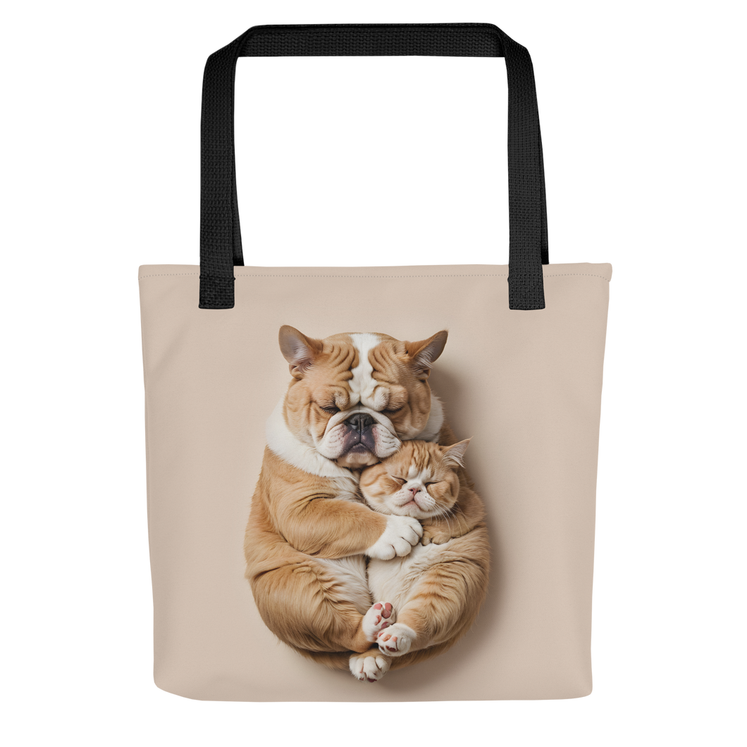 Cute Baby Cat and Dog Sleep Tote Bag