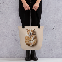 Cute Baby Cat and Dog Sleep Tote Bag