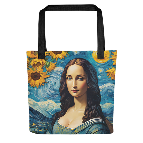 Monalisa Painting in Van Gogh Style Tote Bag