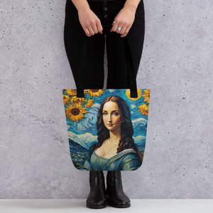 Monalisa Painting in Van Gogh Style Tote Bag