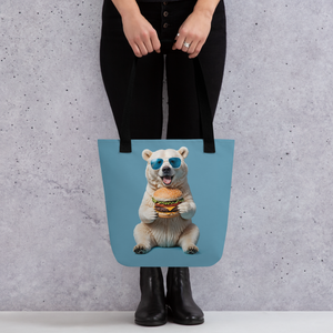 Polar Bear and Burger Tote Bag