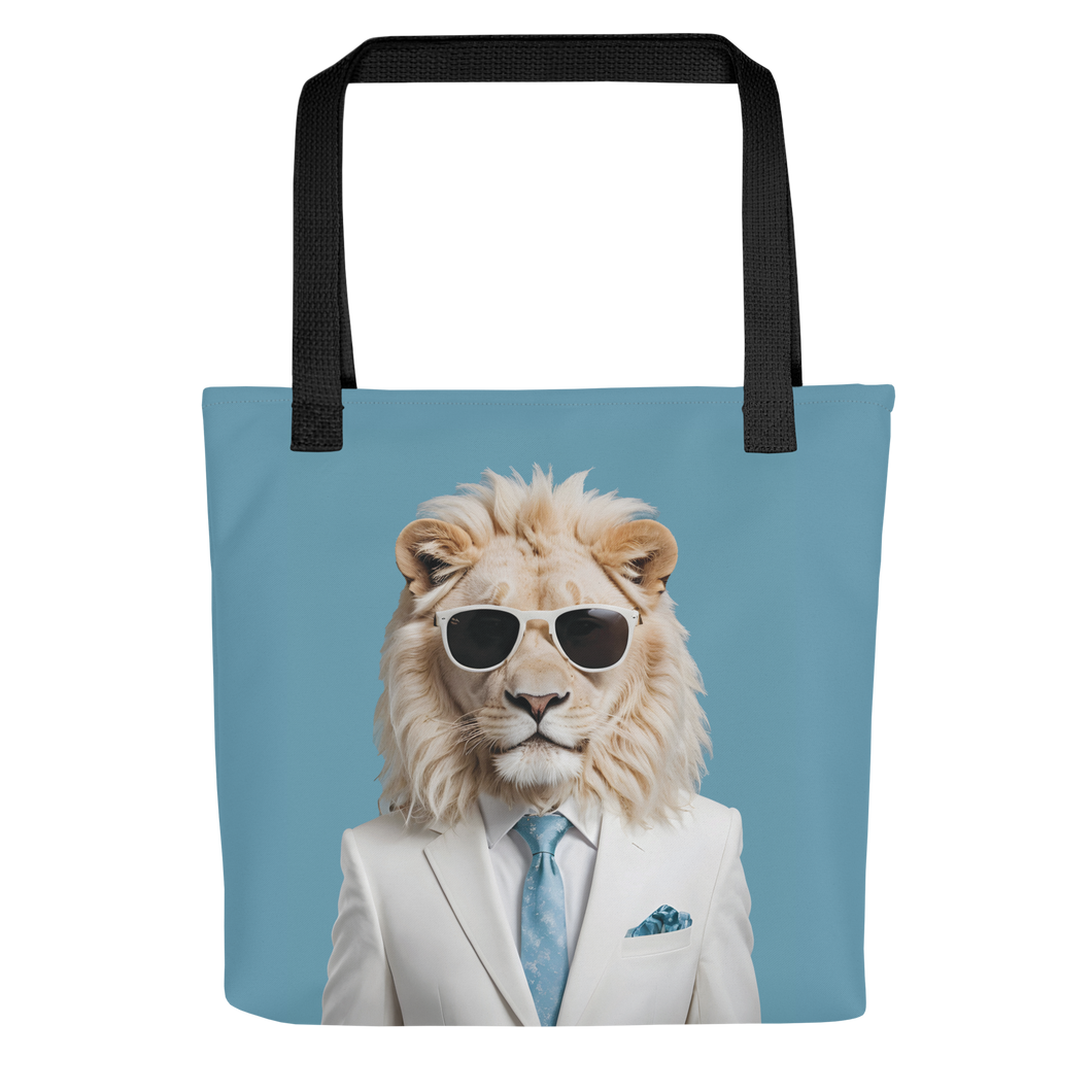 Funky White Lion Tote Bag