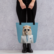 Funky White Lion Tote Bag