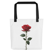 Red Rose on White Tote Bag