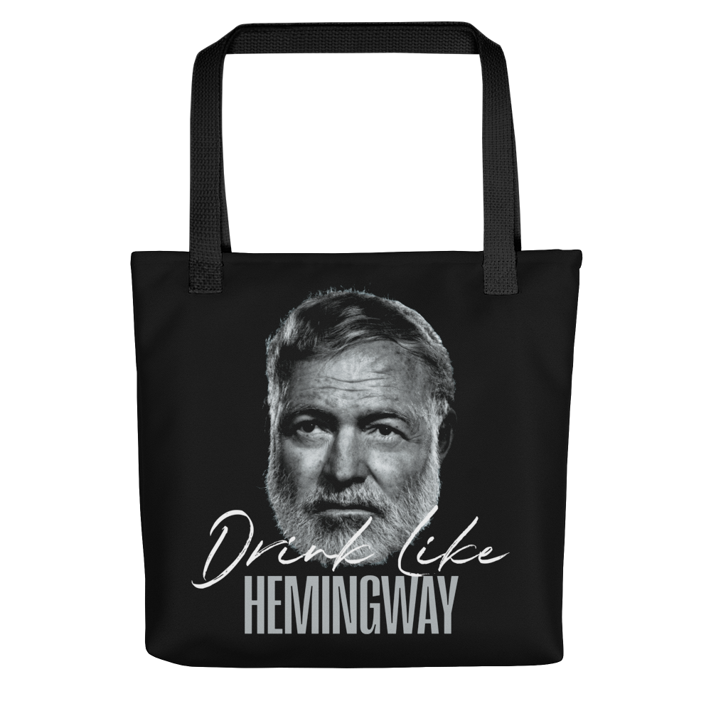 Drink Like Hemingway Portrait Tote Bag