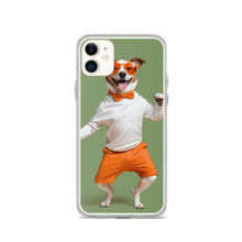 Funny Dancing Dog Green iPhone Case