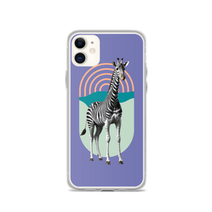 Giraffe Zebra Purple iPhone Case