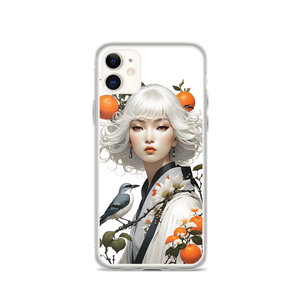 Beauty Lady with Orange and Bird iPhone Case