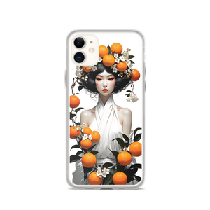 Oriental Lady with Orange Fruits iPhone Case