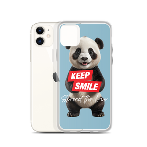 Keep Smile Blue Panda iPhone Case