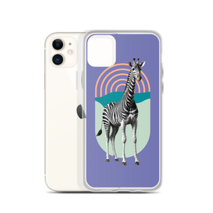 Giraffe Zebra Purple iPhone Case