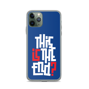 IS/THIS IS THE END? Navy Blue Reverse iPhone Phone Case