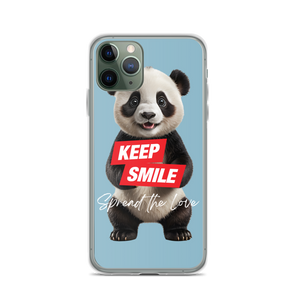 Keep Smile Blue Panda iPhone Case