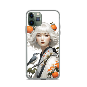 Beauty Lady with Orange and Bird iPhone Case