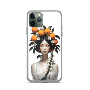 Beauty Lady with Orange Fruits iPhone Case