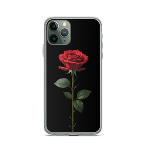 Red Rose on Black iPhone Case