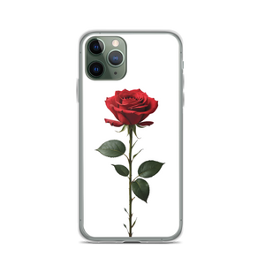 Red Rose on White iPhone Case