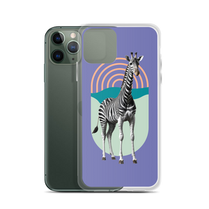 Giraffe Zebra Purple iPhone Case