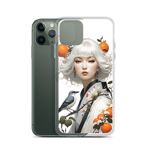 Beauty Lady with Orange and Bird iPhone Case