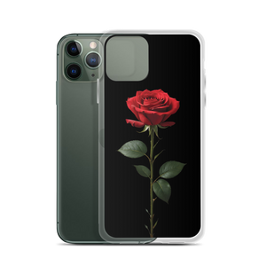 Red Rose on Black iPhone Case