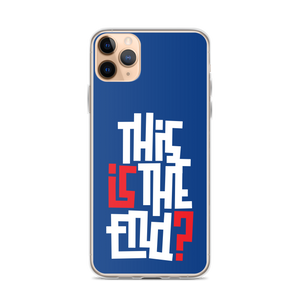 IS/THIS IS THE END? Navy Blue Reverse iPhone Phone Case