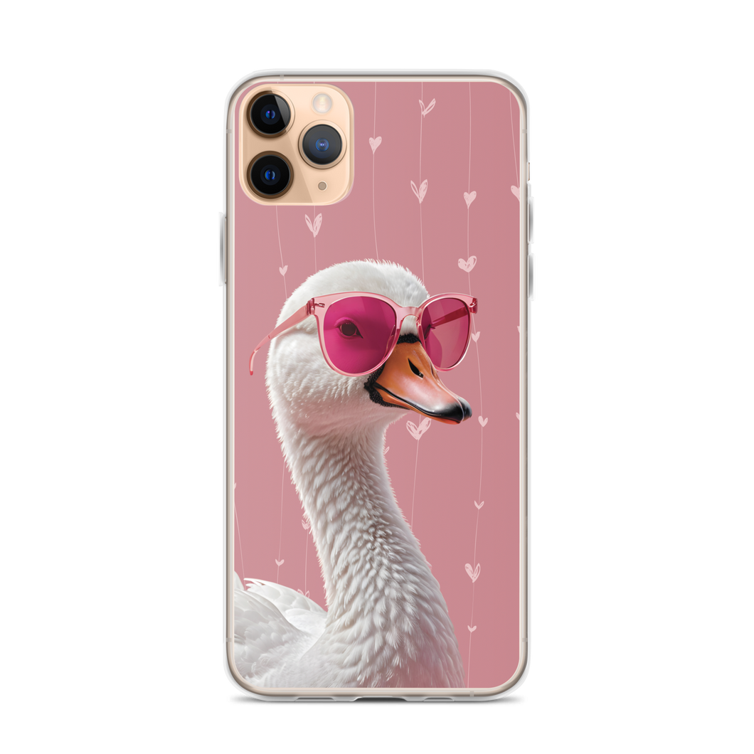 Cute Pink Swan iPhone Case