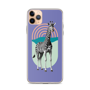 Giraffe Zebra Purple iPhone Case