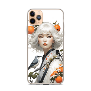 Beauty Lady with Orange and Bird iPhone Case