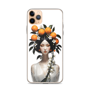 Beauty Lady with Orange Fruits iPhone Case