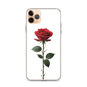 Red Rose on White iPhone Case