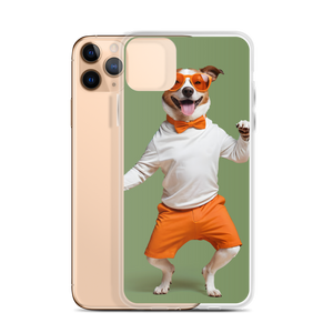 Funny Dancing Dog Green iPhone Case