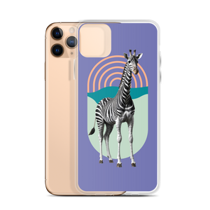 Giraffe Zebra Purple iPhone Case